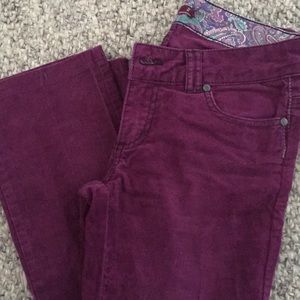 Prana Purple corduroy pants